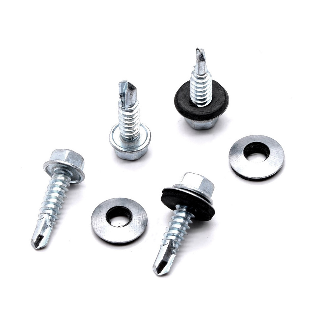 Tornillos Autoperforante Stainless Steel Patta Taiwan Size 3.9 Hex Washer Head Galvanized 160 Self Drilling Tek Screws For Metal