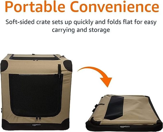 Oxford Cloth Soft Dog Crate Waterproof Pet Travel Bag Foldable Collapsible Durable Stainless Steel Metal Nylon-Sustainable