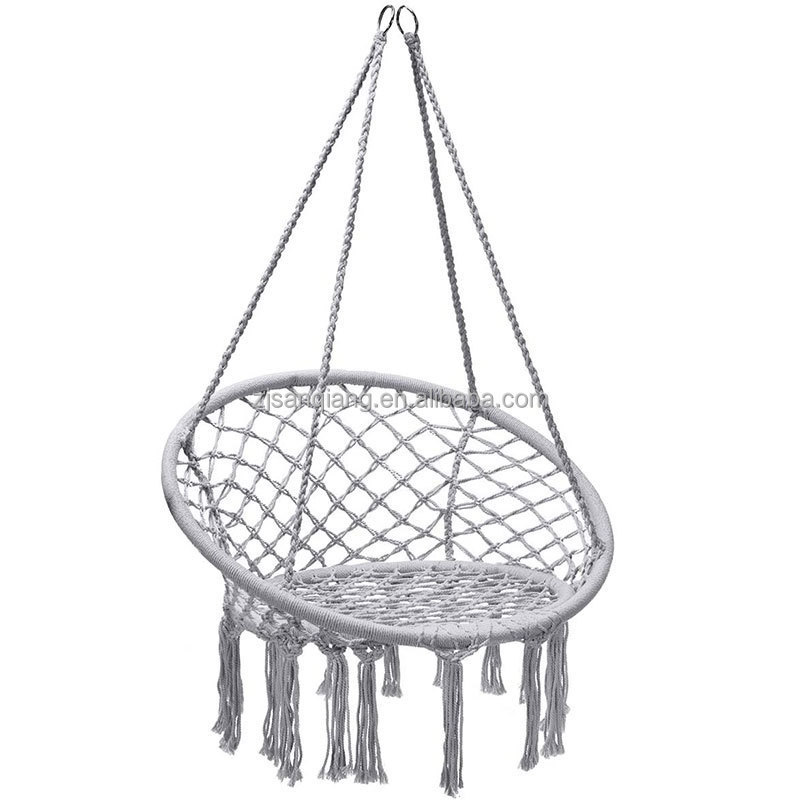 Hand Woven Macrame cotton rope Swing Chair Boho hammock hanging chair