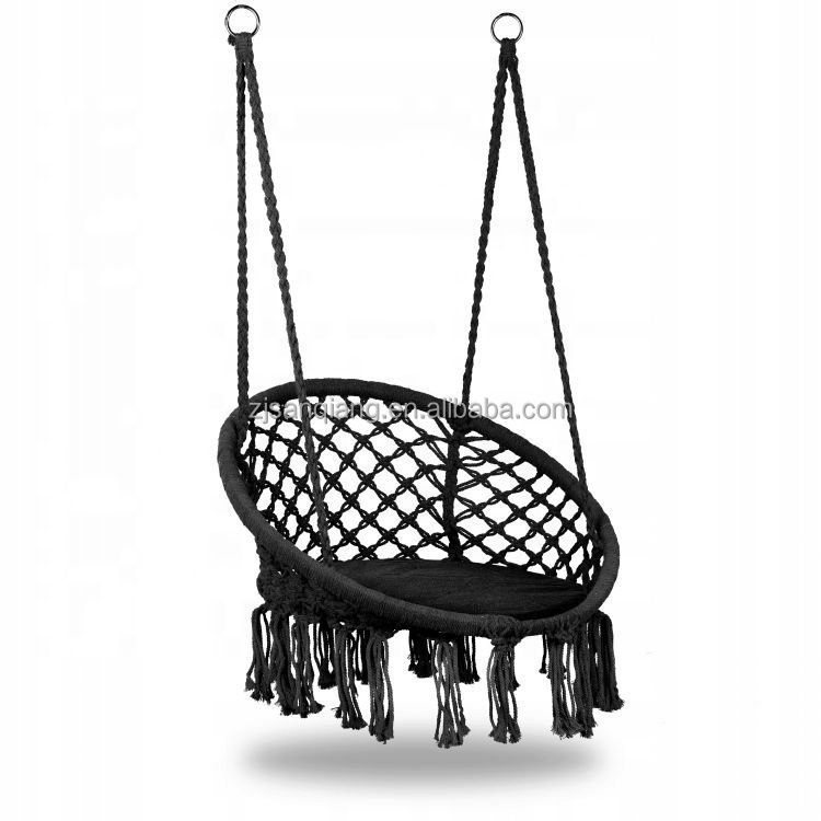 Hand Woven Macrame cotton rope Swing Chair Boho hammock hanging chair