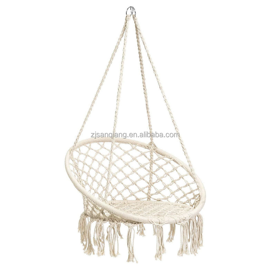 Hand Woven Macrame cotton rope Swing Chair Boho hammock hanging chair