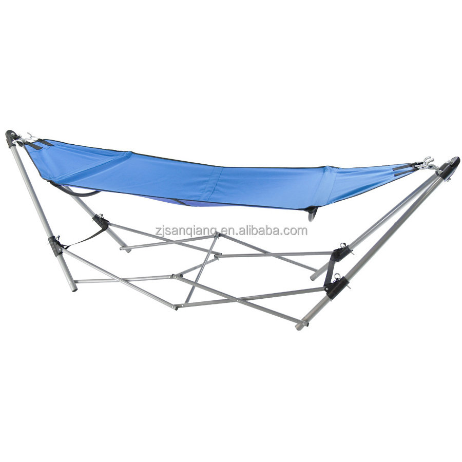 Outdoor and Indoor portable hammock with stand swing chair Metal frame folding hammock stand