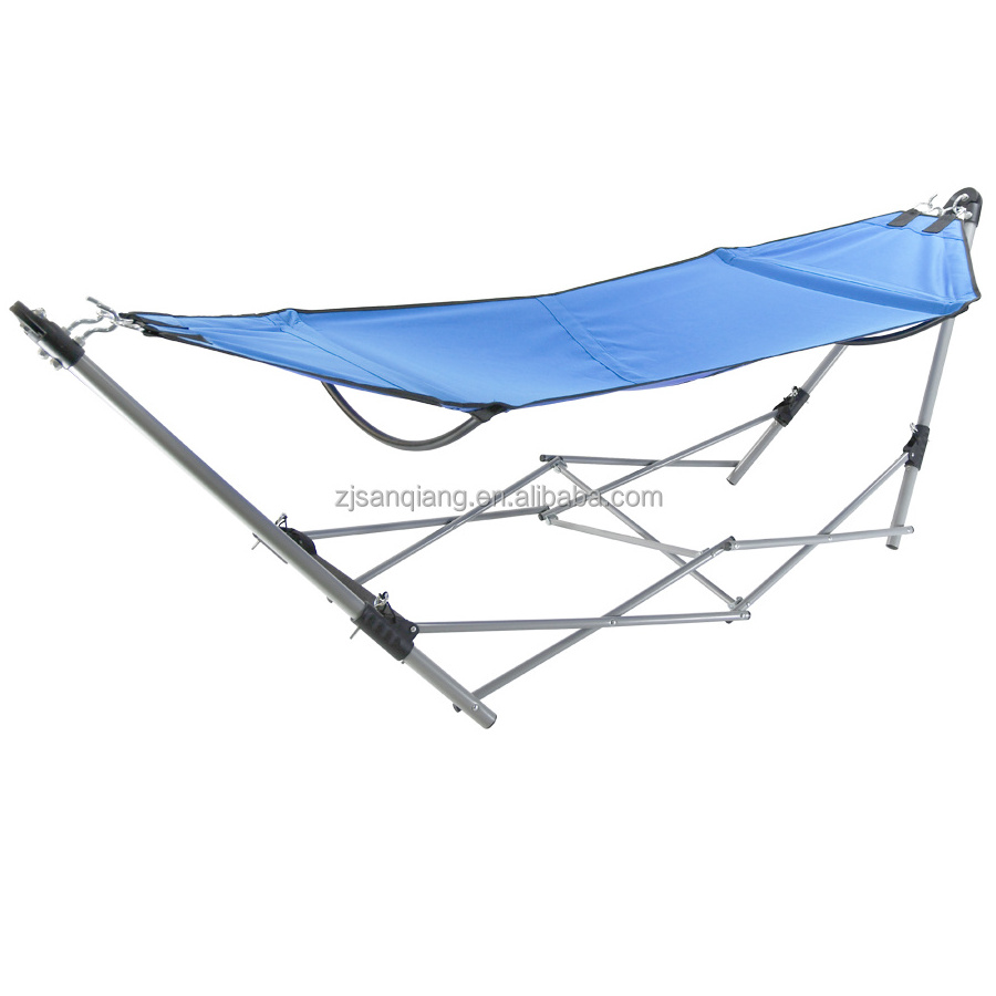 Outdoor and Indoor portable hammock with stand swing chair Metal frame folding hammock stand