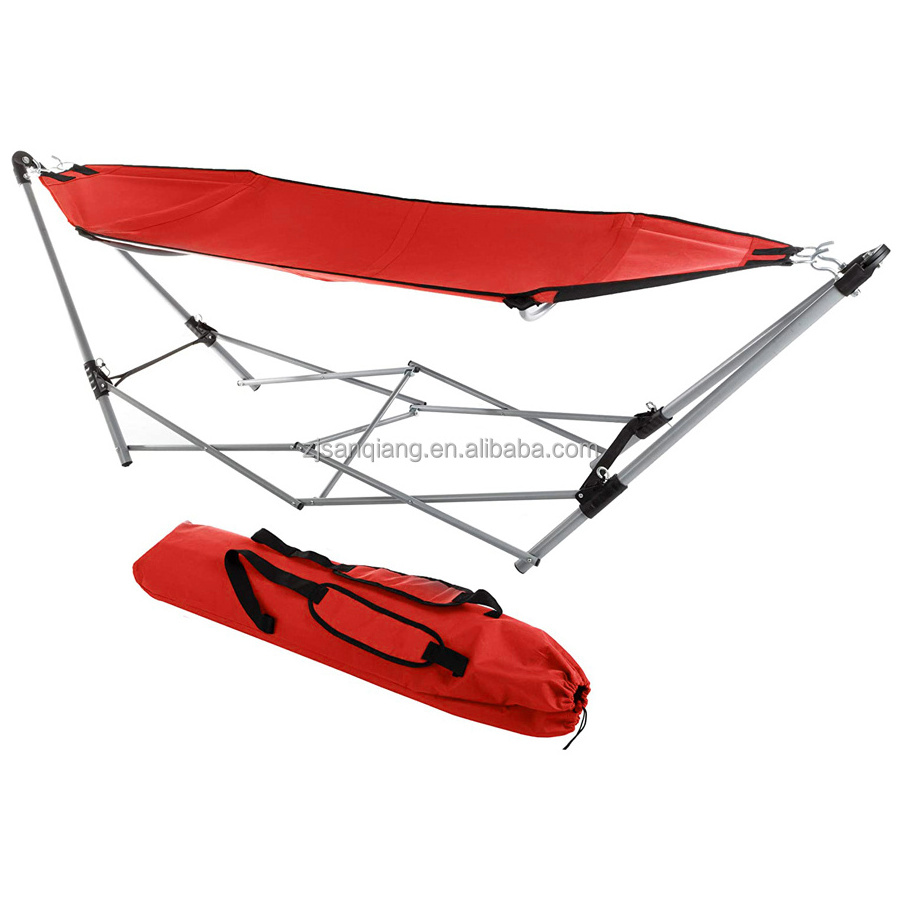 Outdoor and Indoor portable hammock with stand swing chair Metal frame folding hammock stand