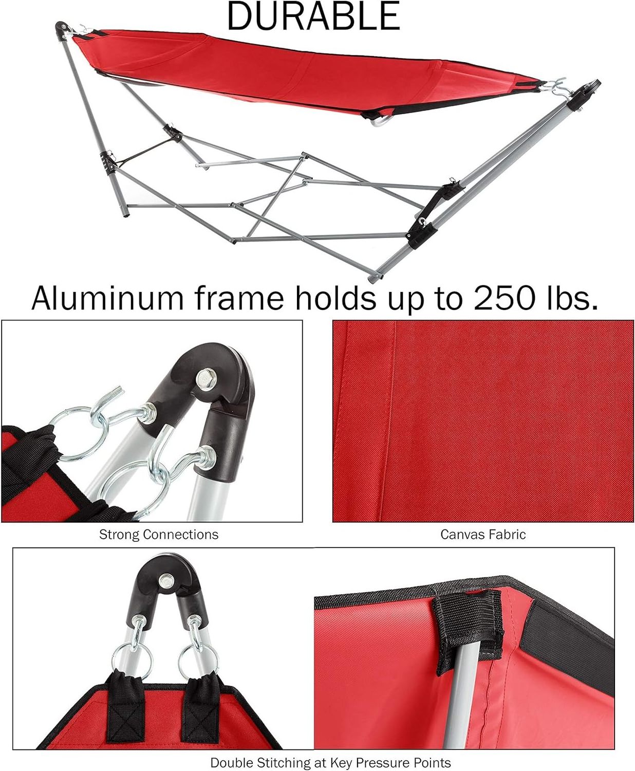 Outdoor Garden Portable Hammock with Stand by Double Iron Hook Fast Delivery Customizable by Manufacturer Free Samples