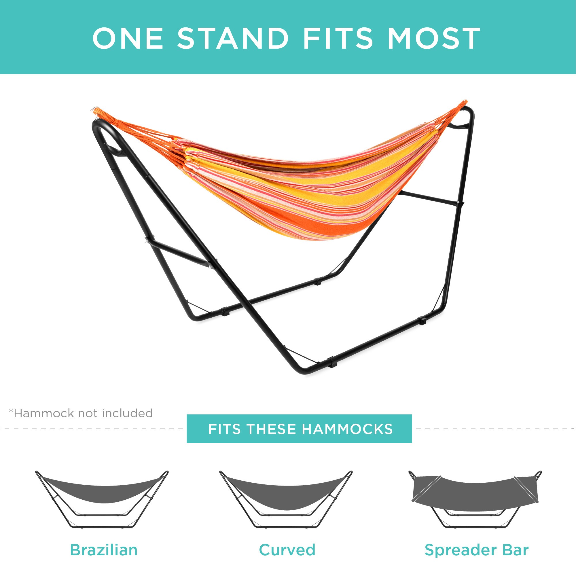 Modern Fabric Hammock Folding Chair with Cushion for Outdoor Gym Bedroom or Home Office Use Includes Stand