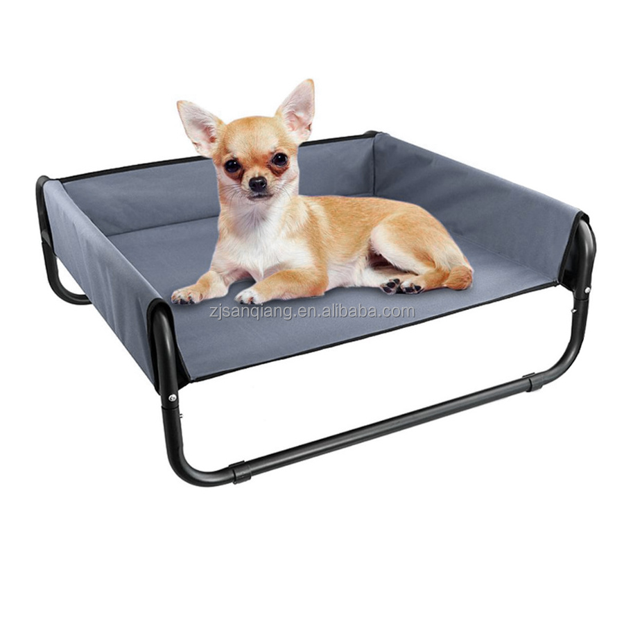 Sided Metal frame camping Raised pet bed travel elevated dog bed