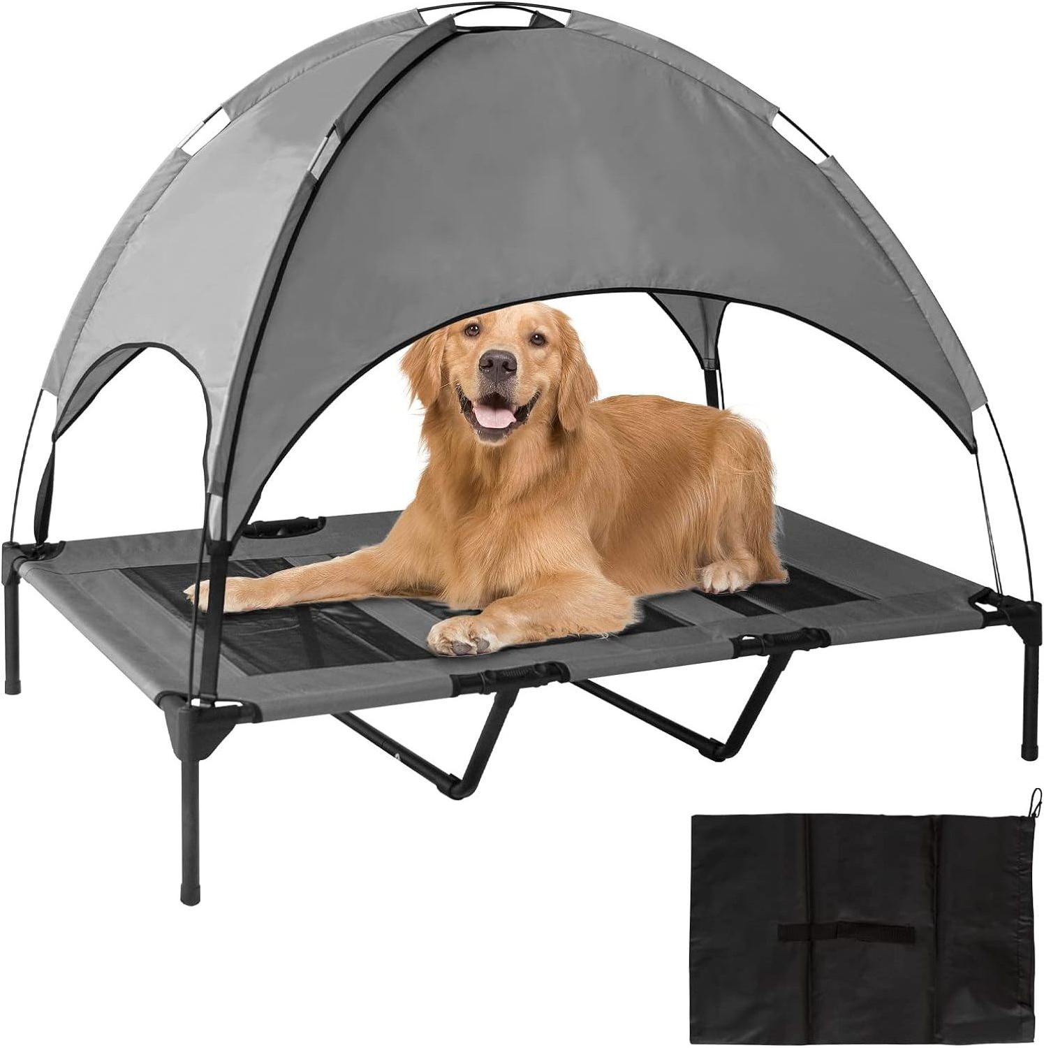 NEW Portable Outdoor Travel Camping Pet Dog Bed Oxford Fabric Pet Cooling Elevated Dog Beds with Canopy