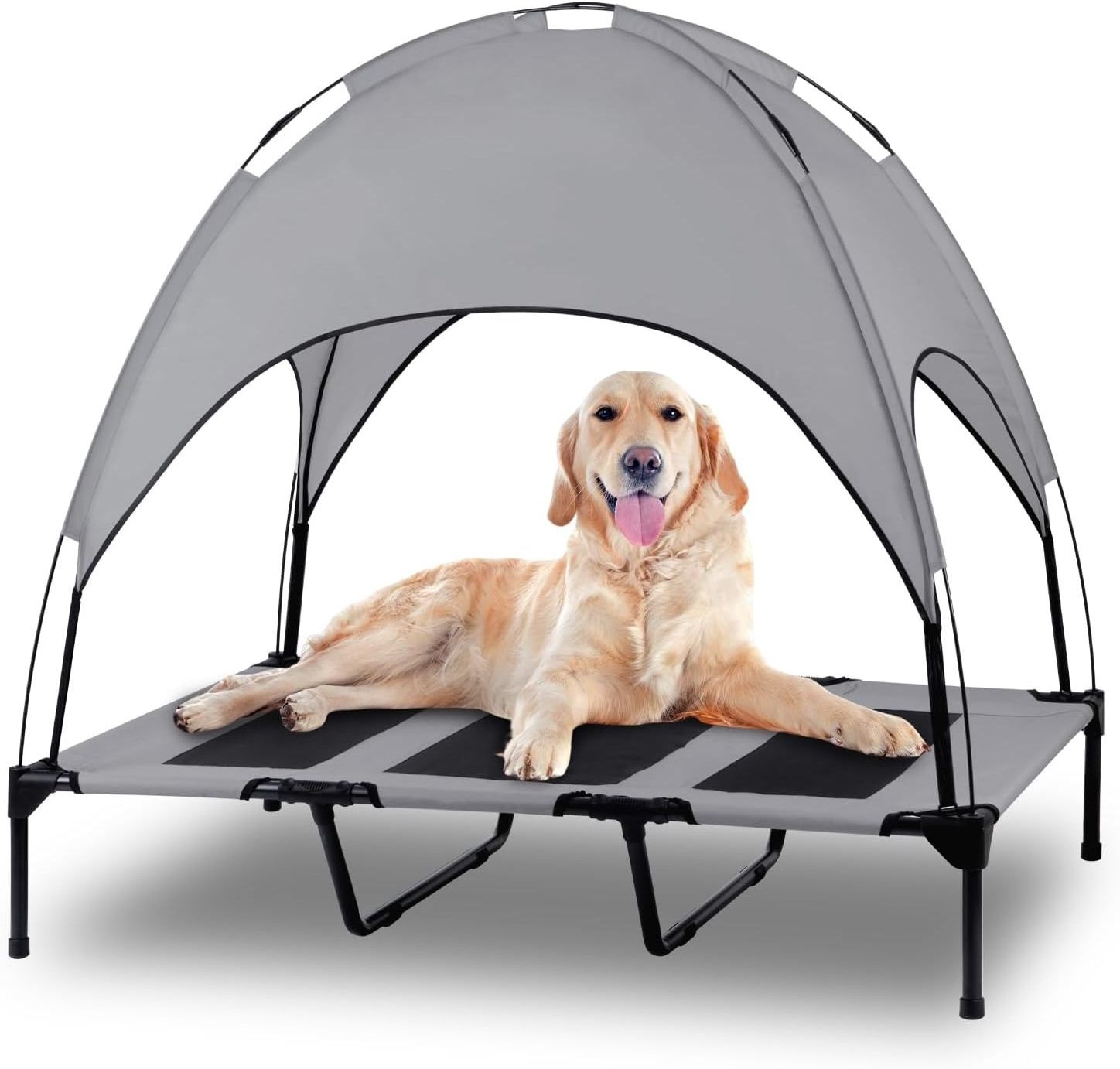 Elevated Pet Bed with Canopy Pet Bed Removable Cover Elevated XL Size Cooling Pet Cot for Sleeping