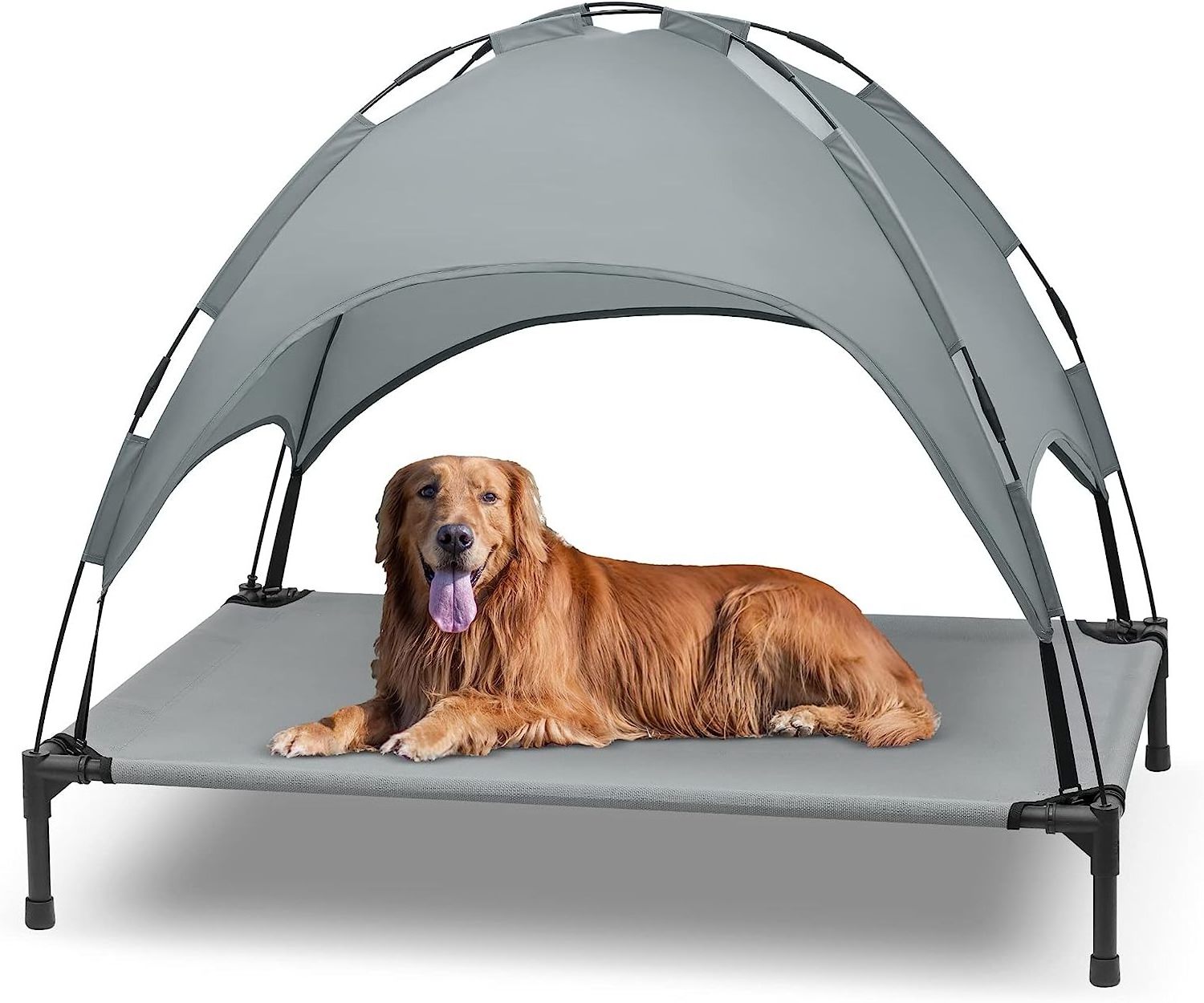 NEW Portable Outdoor Travel Camping Pet Dog Bed Oxford Fabric Pet Cooling Elevated Dog Beds with Canopy