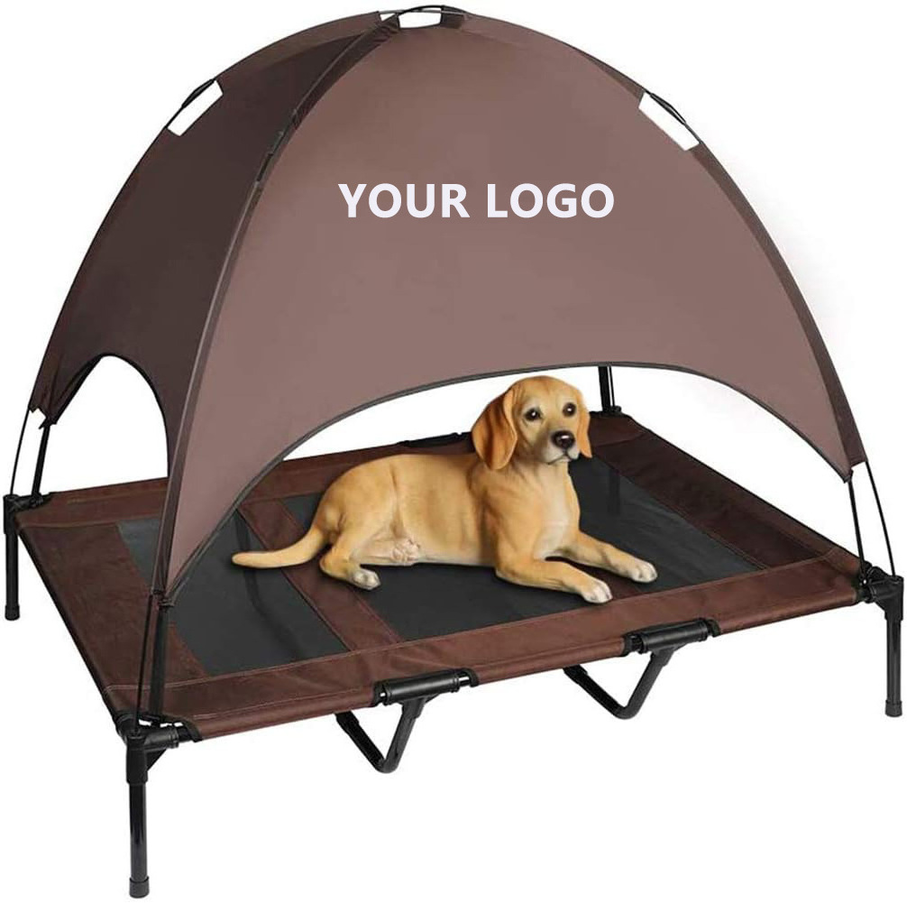 Elevated Pet Bed with Canopy Pet Bed Removable Cover Elevated XL Size Cooling Pet Cot for Sleeping