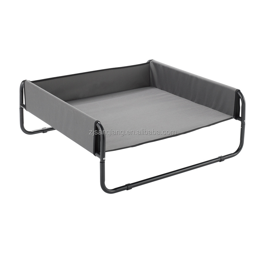 Sided Metal frame camping Raised pet bed travel elevated dog bed