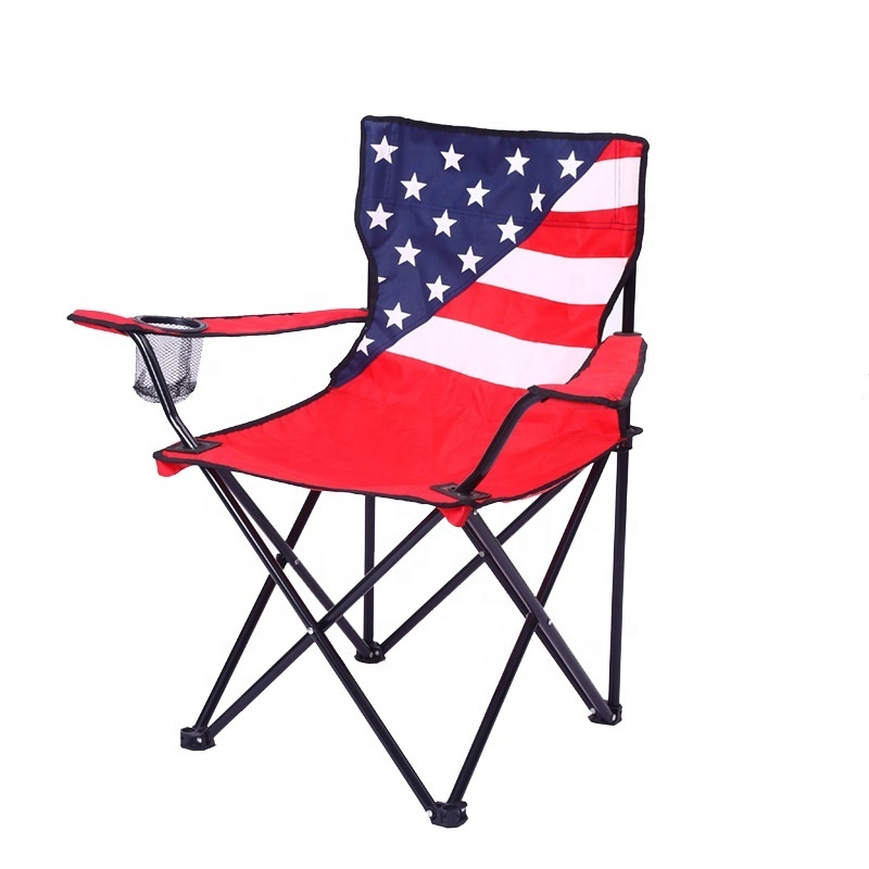 Basic Quad Tailgating Folding Outdoor Camp Chair With Cup Holder And Carry Bag