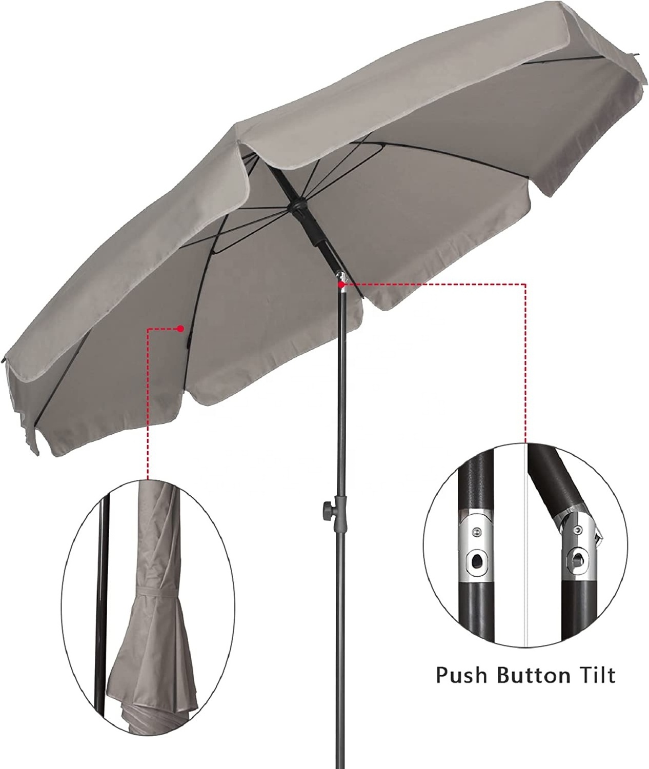 Outdoor Folding Beach Umbrella Hiking Camping Umbrella With Tilt