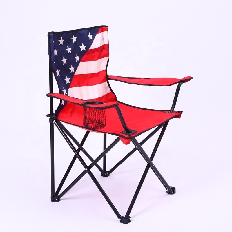 Basic Quad Tailgating Folding Outdoor Camp Chair With Cup Holder And Carry Bag