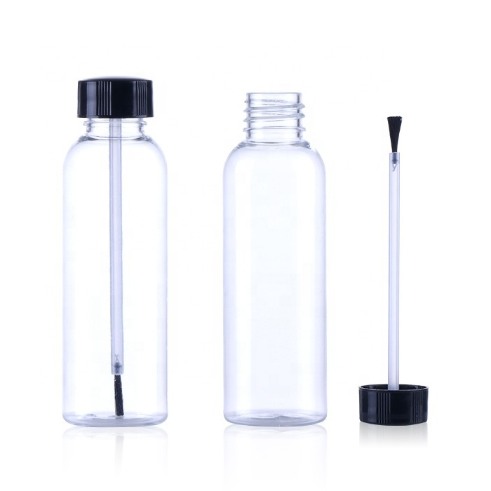 Glue Nail Polish Mini 15ml Clear PET Bottle With Brush Cap