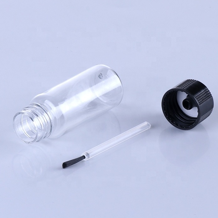 Glue Nail Polish Mini 15ml Clear PET Bottle With Brush Cap