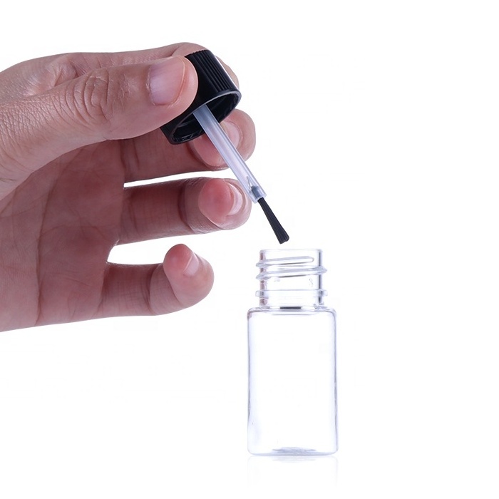 Glue Nail Polish Mini 15ml Clear PET Bottle With Brush Cap