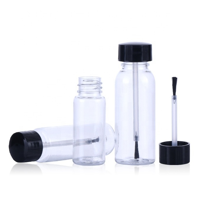 Glue Nail Polish Mini 15ml Clear PET Bottle With Brush Cap