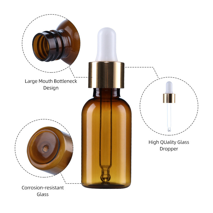 Hot sale 30ml  Hair Essential Oil Bottle Serum Bottle amber plastic dropper bottle