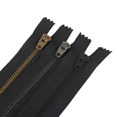 Factory cheap price #3 #4 Antique brass Metal zipper YG Puller Jeans Back Zipper for Pants