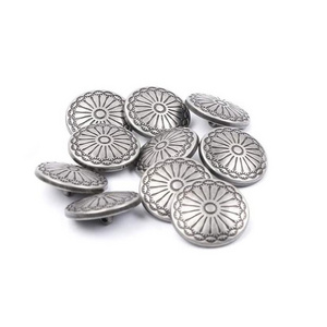 Flower Pattern Engraved Metal Sewing Buttons 23mm  Antique Metal Vintage  Shank Buttons   for Crafts Projects CoatJackets