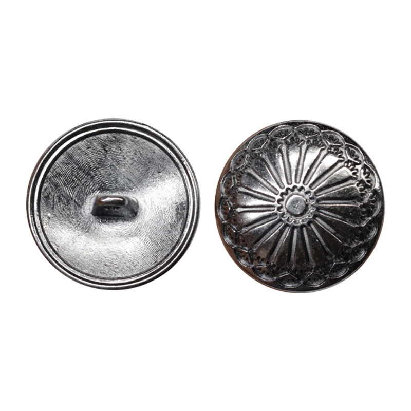 Flower Pattern Engraved Metal Sewing Buttons 23mm  Antique Metal Vintage  Shank Buttons   for Crafts Projects CoatJackets