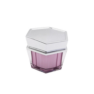 luxury cosmetic package 30g acrylic plastic  cosmetic jar  hexagon shape jar