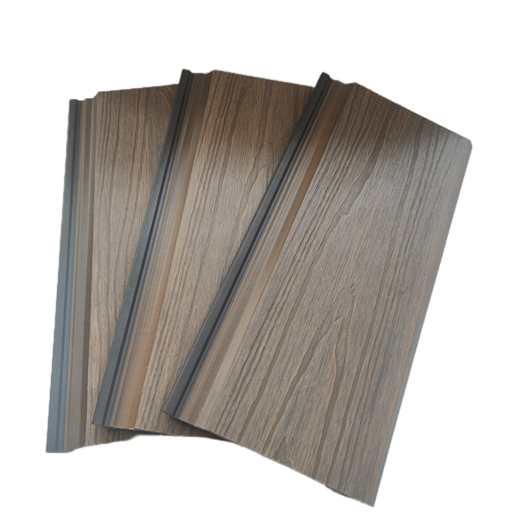 Co-extrusion grainy exterior capped faux wood wall panel outdoor WPC coating Artificial wood plastic composite panels