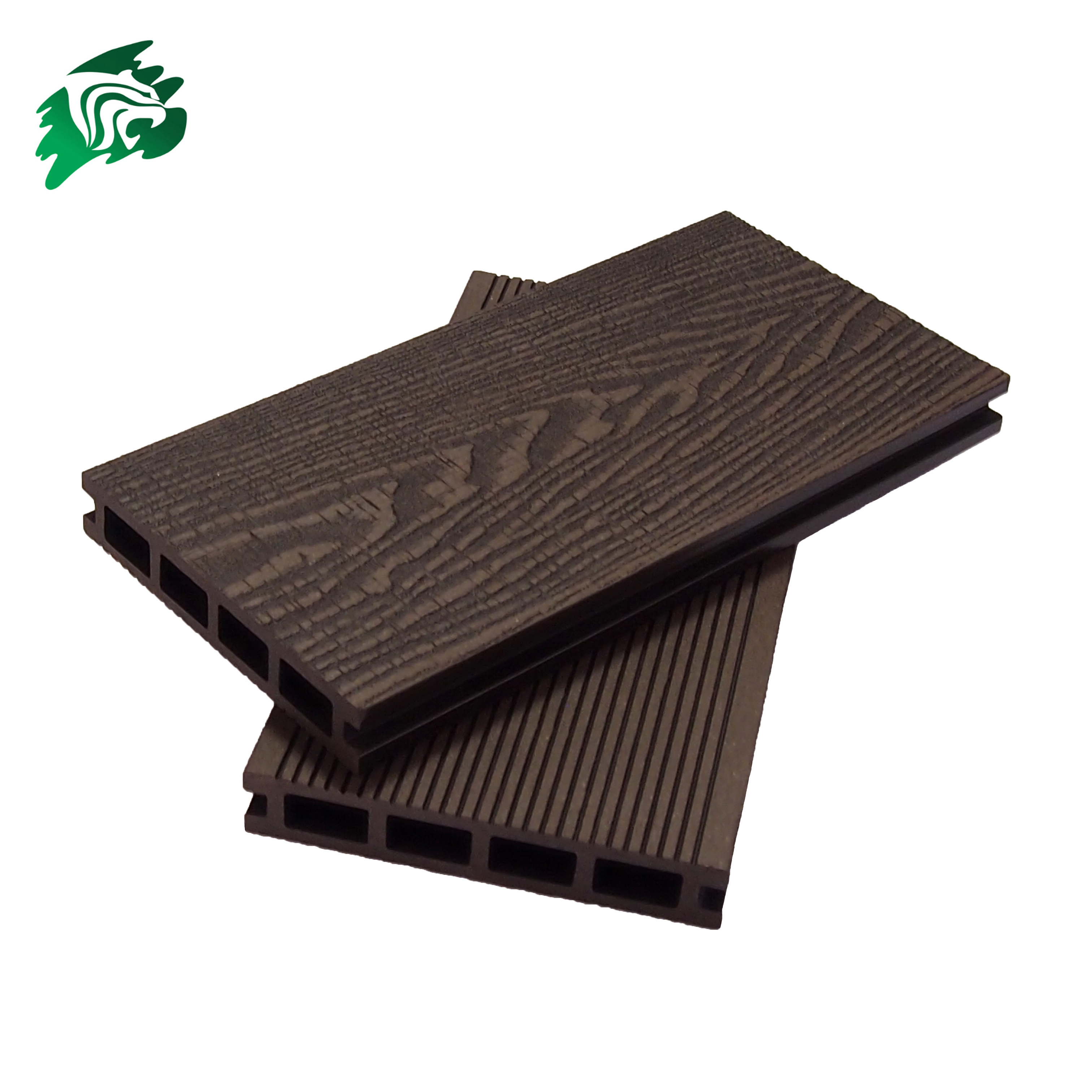 25mm WPC Composite Decking Grey Color 3D Deep Embossing WPC Decking