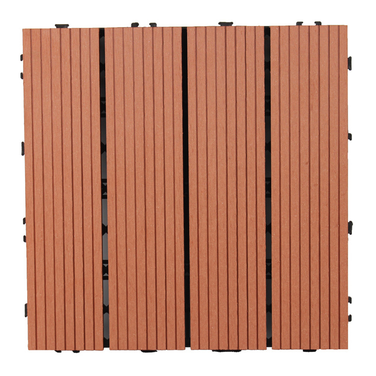 High Quality Wpc Interlocking DIY Decking  Plastic Base Deck Tiles