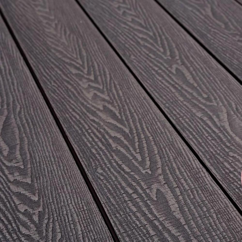 25mm WPC Composite Decking Grey Color 3D Deep Embossing WPC Decking