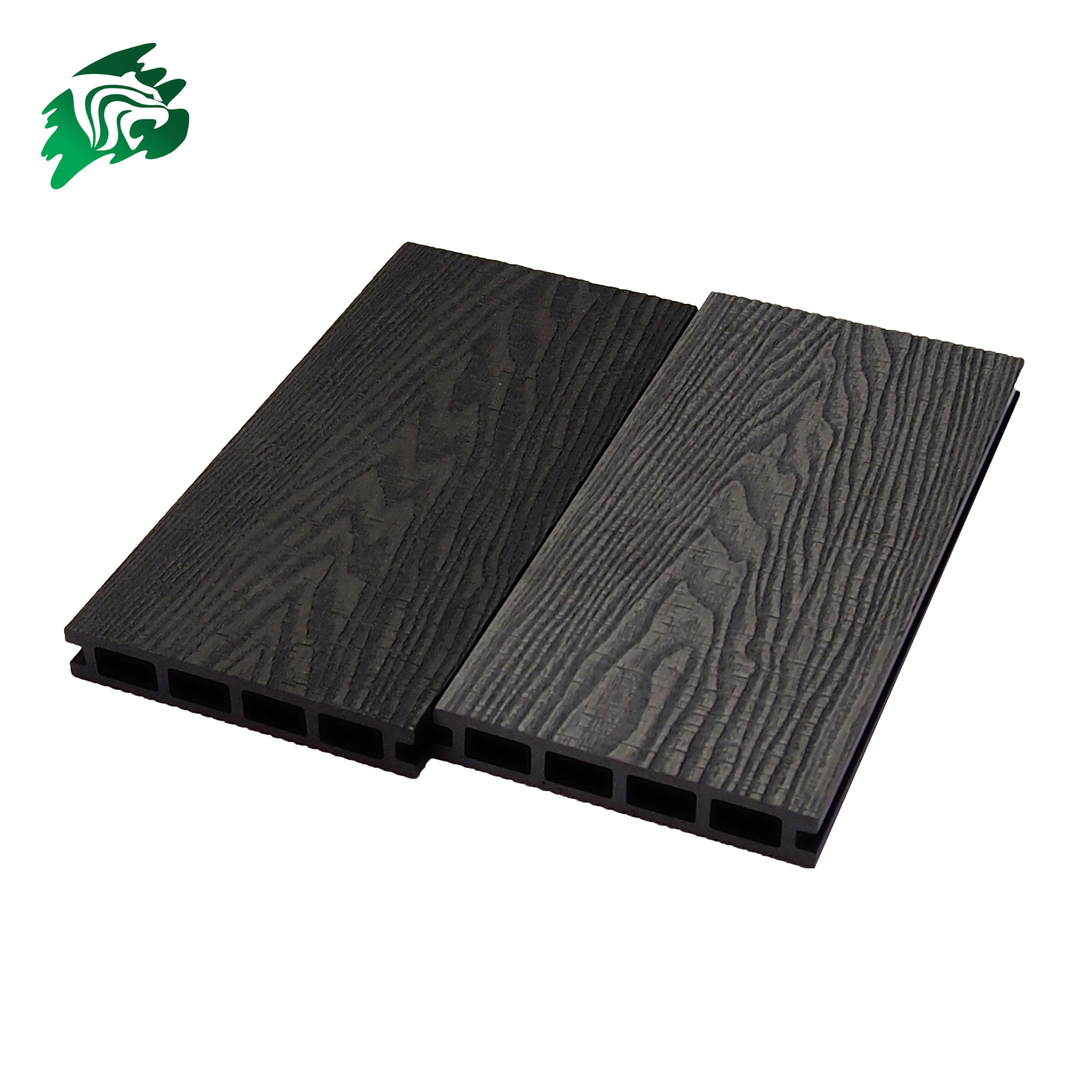 25mm WPC Composite Decking Grey Color 3D Deep Embossing WPC Decking