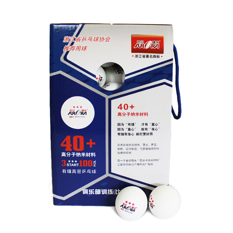 Hot sales AURORA 3 star table tennis ball High quality plastic ping pong ball wholesale