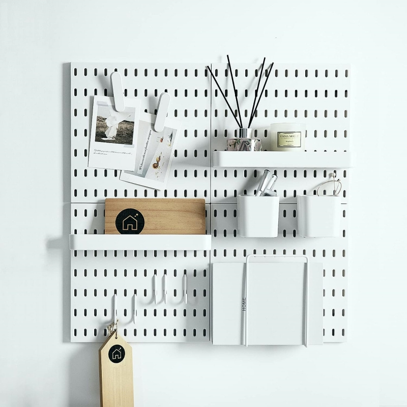 Pegboard storage Organization and Display of Perforated Household Hole Boards Hole Board Accessories Shelves