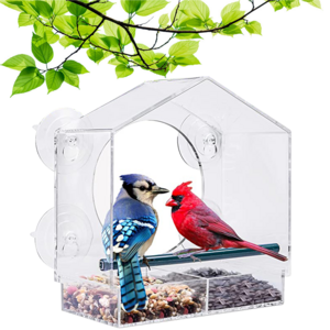 Popular Sale Clear View Window Bird Feeder Outdoor Waterproof Easy Use Birdhouse Bird Feeder