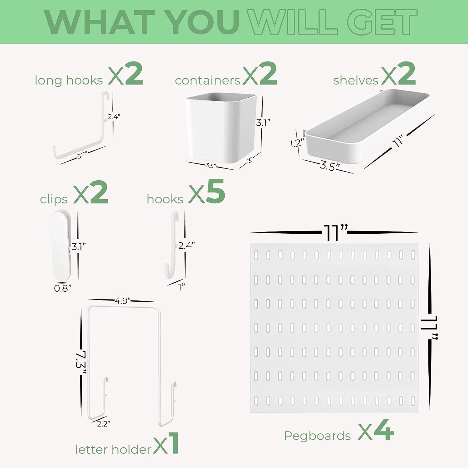 Pegboard storage Organization and Display of Perforated Household Hole Boards Hole Board Accessories Shelves