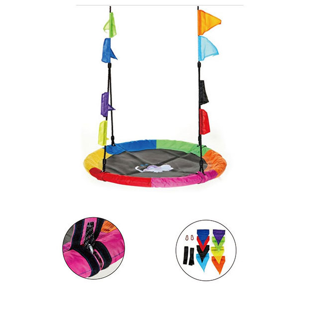 Sundow Customized Adult Kids Saucer Tree Swing wholesale Garden Playground Swing Chair With Flag Decoration