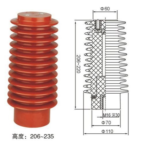 Three layers silicone rubber insulated umbrella skirt Busbar Standoff Insulator Support