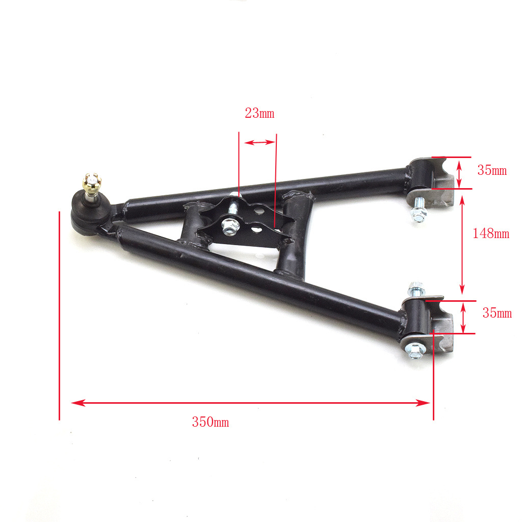 350mm Front Suspension Shock Swing arm Upper/Lower Arm Steering Knuckle Spindle with Brake pump wheel Hubs Fit For DIY ATV Buggy