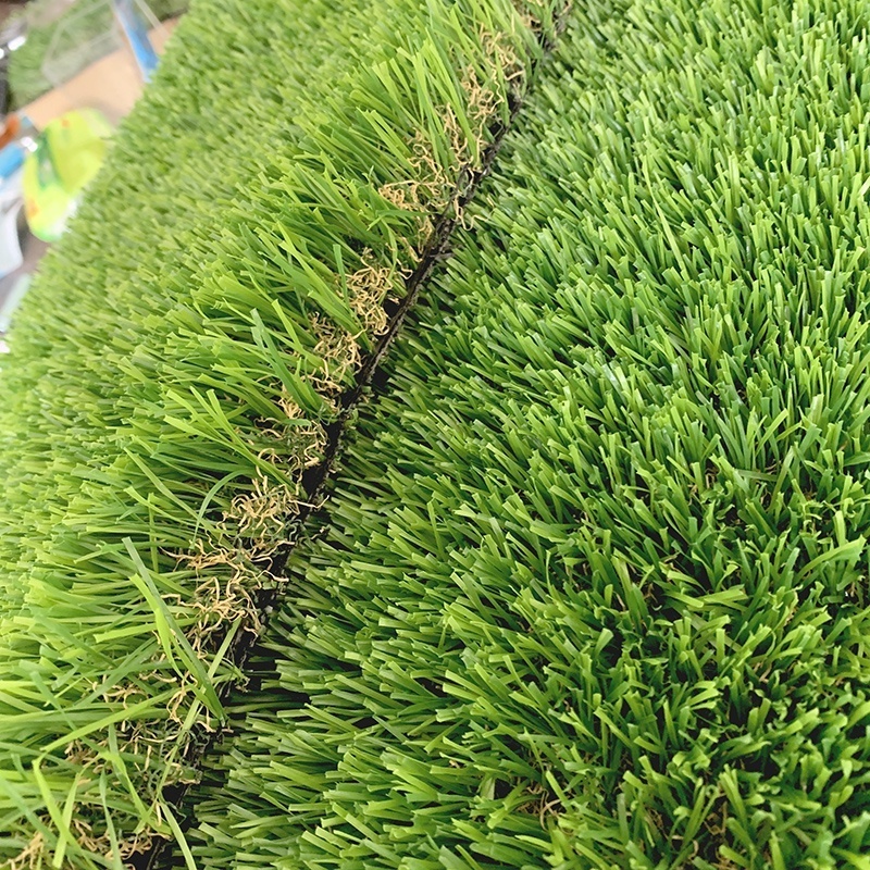 LFL Artificial Grass Turf Fake Lawn Garden Decoration Synthetic Grass Astro Garden Realistic Natural 30-50mm Green Coffee