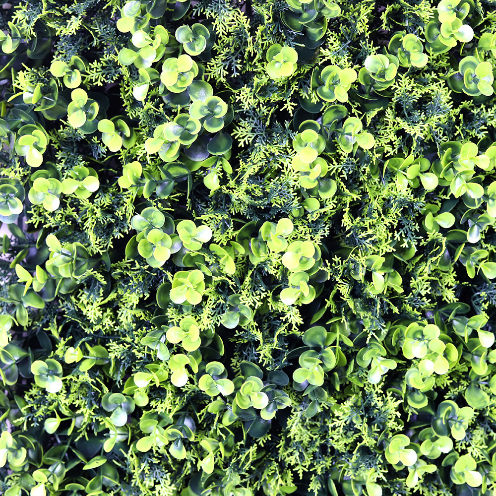 LFL Factory Wholesale Artificial Boxwood Panel Hedge Green Wall Greenary Wall Mix Eucalyptus Grass Carpet Customized Leaves