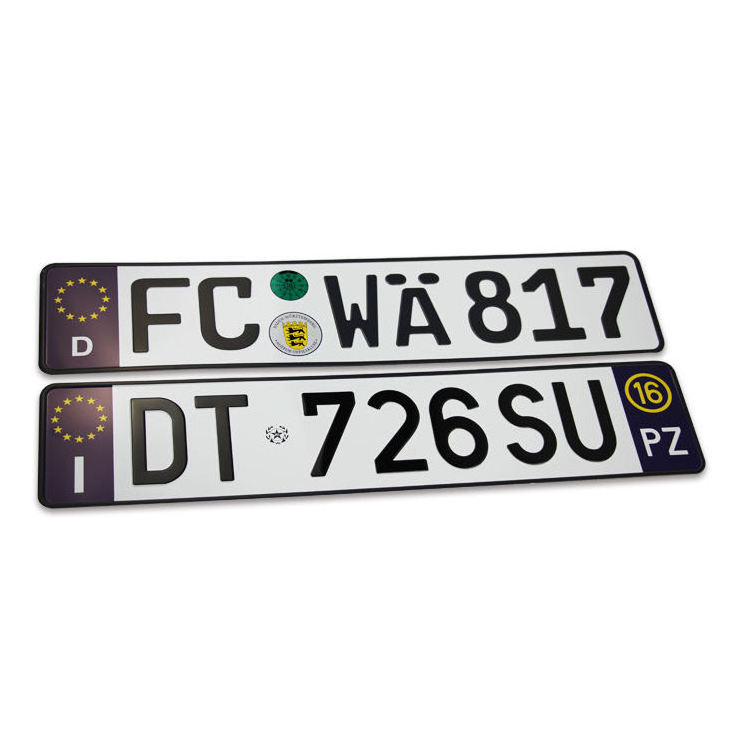 Wholesale Vehicles Accessories Embossing Custom Logo Number Plate UK Decorative Reflective Car Sublimation Blank License Plate