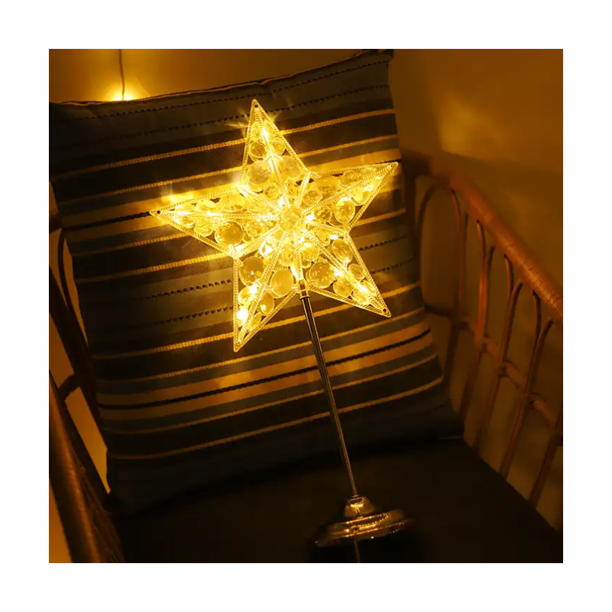 Northland Warm White Battery Operated Crystal Showcase Led Christmas Decoration Star Fairy String Lights