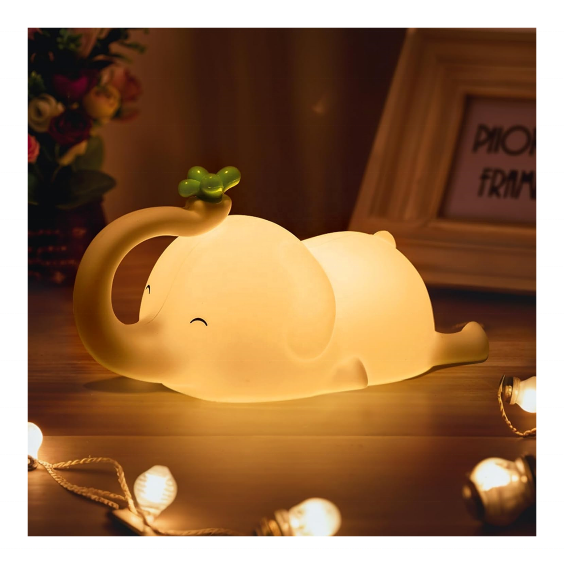 Senark Elephant leg lamp 3 brightness rechargeable cute nightlight for nursery bedroom study table