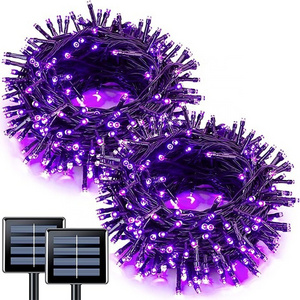 Senark Suitable For Outdoor Courtyard Christmas Tree Garden Party Decoration 100LED Purple Solar Halloween Lights