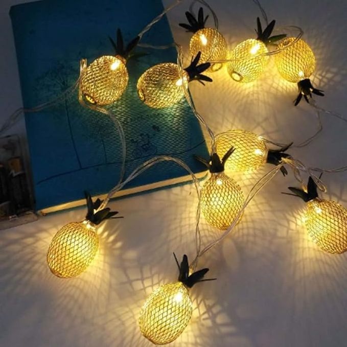 Senark Suitable for Birthday Party Wedding Thanksgiving Christmas Decorations 10ft 20LED Metal Fruit Pineapple String Lights