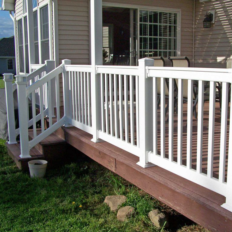 Customized pvc balcony railing /pvc deck railing/pvc wood stairs handle