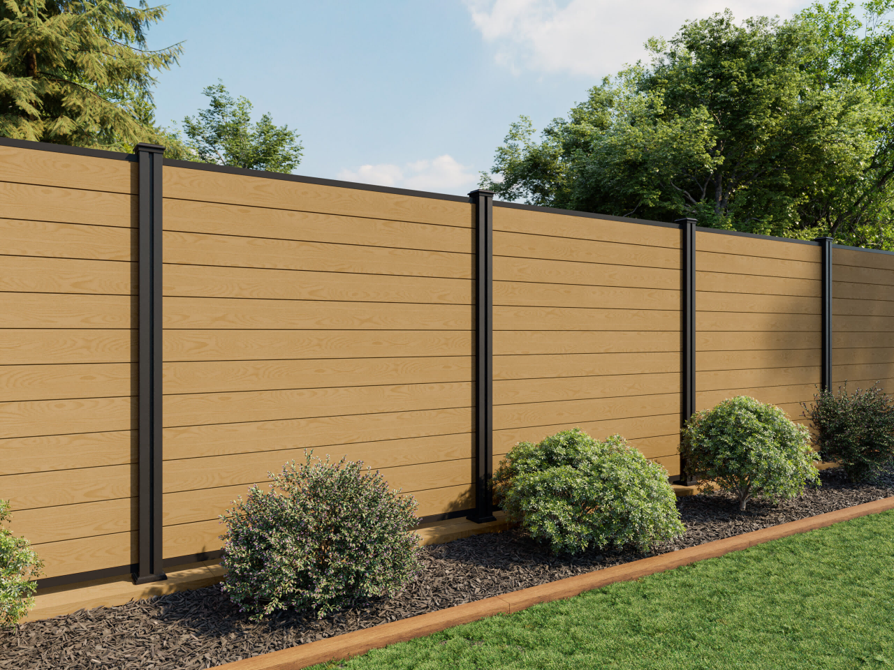 garden wpc fence panels outdoor, wpc composite fencing post boards, wpc wood grain wall fencing