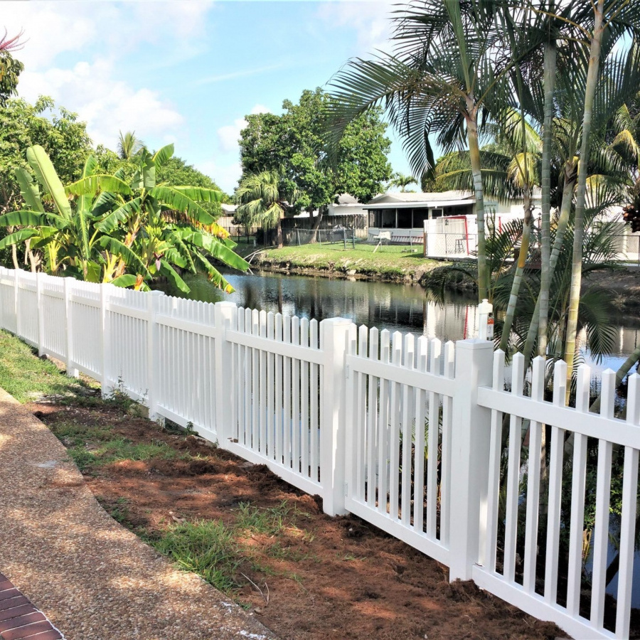 4ft white picket pvc fence, small picket fence for garden picture